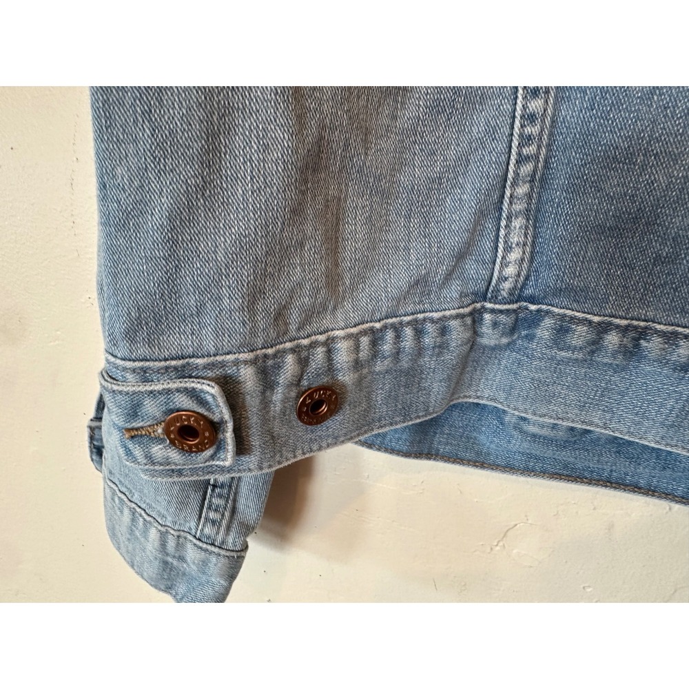 Lucky Brand Handcrafted 1990 Denim Trucker Jacket Light Wash Blue Mens Medium - Picture 13 of 14